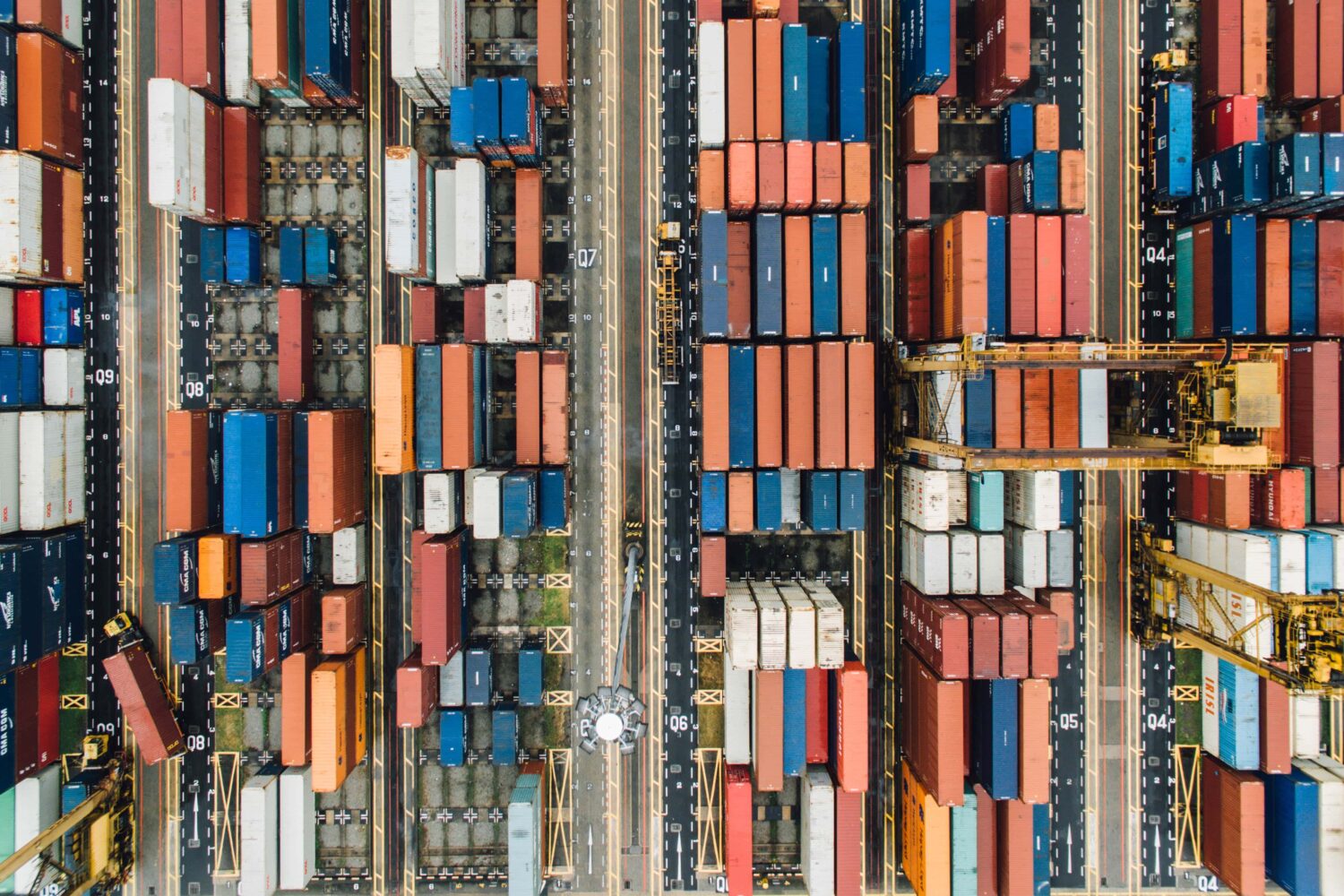 shipping containers in port